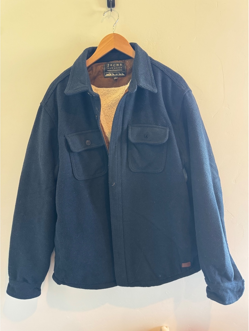 Jachs New York Sherpa-Lined Shirt Jacket Men’s XL Navy Blue Outdoor Shacket